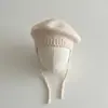 Gorro Coreano para Bebé Qiunan Invierno Nuevo Color Sólido Boina Infantil Tejido de Lana Gorro de Pintor para Niños