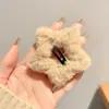 Pinza de Pelo de Lana con Flor Estilo Coreano para Mujer Pinza Lateral para Flequillo Adorno para el Cabello Otoño/Invierno Pinza de Alta Gama Pinza BB para Pelos Sueltos