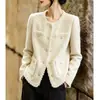 Casaco curto estilo Chanel europeu para outono, modelo novo outono 2026, top elegante e sofisticado para o dia a dia, moderno
