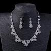 Atacado de fábrica conjunto de colar e brincos de joia para noiva Europeu e Americano vestido de noiva duas peças Strass Colar para vestido de noiva
