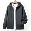 Cárdigan con bolsillo con cremallera para hombre con capucha estilo invierno más terciopelo forro polar de coral sudadera chaqueta cálida Descente algodón talla grande ropa de hombre
