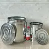 Contenedor de Arroz para Cocina, Contenedor Sellado de Harina para el Hogar, Contenedor de Alimentos Secos y Granos, Contenedor de Hierro Galvanizado a Prueba de Humedad y Insectos, Contenedor de Té de Gran Capacidad