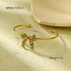 Cross-border New Colored Diamond Bow Titanium Steel Brincos Moda Feminina Light Luxury All-match High-grade Aço Inoxidável Colar terno