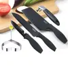 Cuchillo de manualidades alemán hoja negra cuchillo de cocina cuchillo de chef combinación traje de regalo imitación de ola de cocina cuchillo de fruta de cerámica