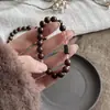 Pulsera de Piedra Uva Verde Natural y Madera de Águila, Pulsera de Cristal Versátil Estilo Fresco y Vintage, Regalo para Novia