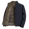 Chaqueta Acolchada Cálida de Invierno 2026 para Hombres, de Mediana Edad y Mayores, Cuello Alto, Casual de Negocios, Abrigo de Algodón Anti-Arrugas