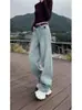 Jeans Vintage Estilo Americano Talla Plus para Mujer, Primavera 2026, Pantalones Rectos de Pierna Ancha Holgados de Cintura Alta Adelgazantes de Largo Hasta el Suelo