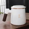 Copo de Água Cor de Jade com Separação de Água e Chá, Copo de Escritório, Copo de Cerâmica para Infusão de Chá, Caneca Personalizada, Porcelana Branca de Grande Capacidade