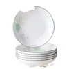 Conjunto de 4/10 peças de pratos, pratos rasos, pratos de jantar de cerâmica para casa, pratos fundos japoneses de alto valor, conjunto de louças criativo individual