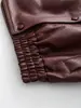 2026 Ropa de Mujer de Comercio Exterior Europeo y Americano Transfronterizo, Popular en AliExpress, Otoño Vintage Versátil Holgada Chaqueta Biker de Cuero Sintético