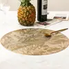 Mantel individual de PVC hueco con bronceado, diseño de hoja de bambú, estilo chino, mantel individual decorativo para mesa de comedor, alfombrilla de PVC antideslizante y aislante del calor