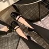Zapatos de Moda Estilo Celebridad de Internet para Mujer Zapatos de Cuero de Suela Gruesa Francesa Punta Redonda Tacón Grueso Zapatos Mary Jane para Mujer 2024 Nuevo Estilo de Primavera