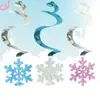 Decoración colgante de espiral de fábrica película de papel láser de doble cara Decoración para fiesta navideña Decoración colgante de PVC escena arcoíris Navidad