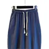 Moda Femenina Nueva Verano 2026 Corte Holgado Cordón Cintura Elástica Pantalones de Guadaña Cintura Alta Versátiles Casuales Modernos