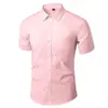 Camisa Blanca Hombre Manga Larga Moda Coreana Atractiva Color Sólido Camisa Profesional de Negocios Corte Ajustado Camisa Negra Hombre