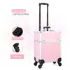 Maleta de Viaje Gran Capacidad Caja de Herramientas con Ruedas para Bordado de Uñas y Pestañas Maleta de Viaje Caja de Almacenamiento para Maquillaje y Cosméticos Portátil para Salir