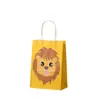 Bolsa de Papel Kraft Animal Bolsa Tote Personalizada Bolsa de Regalo de Cumpleaños Bolsa de Empaque Bolsa de Regalo de Boda al por Mayor