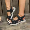 Sandalias casuales de talla grande de comercio exterior nuevas de 2024, estilo deportivo para mujer, con velcro, cómodas sandalias de boca de pez transfronterizas