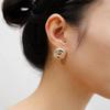 Pendientes Huecos de Rosquilla Diseño de Nicho Pendientes Elegantes Versátiles Pendientes Retro de Lujo Ligero de Alta Gama Pendientes con Pasador de Plata 925