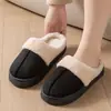 Otoño Invierno Cálido Unisex Pareja Interior Hogar Piso de Madera Asequible Suela Gruesa Felpudo Cálido Pantuflas de Algodón