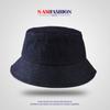 Nuevo sombrero de pescador de mezclilla de doble cara de alta calidad, moderno y elegante para mujer, estilo casual y sencillo, combina con todo.