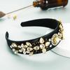 Diadema de alta gama para mujer con diamantes completos de industria pesada retro de ala ancha con viento barroco transfronterizo de Europa y Estados Unidos, incrustada con pedrería, al por mayor