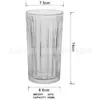 Vaso de Vidrio Simple con Rayas, Vaso Réplica para Uso Doméstico, Taza de Té, Vaso de Whiskey, Vaso para Leche Caliente y Fría, Vaso para Jugo, Vaso para Agua