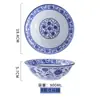 Cuenco de Porcelana Azul y Blanco para Fideos de Res de Lanzhou, Cuenco para Sopa, Cuenco Cónico, Cuenco para Fideos Caracol, Cuenco para Fideos con Salsa Frita, Cuenco Comercial para Fideos, Cuenco para Fideos con Salpicaduras de Aceite