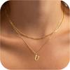 Amazon Transfronterizo Nuevo Collar con Colgante de 26 Letras de Oro de 18K Cadena de Clavícula en Capas Moderna y Exquisita Juego de Dos Piezas para Mujer