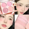HISYI rubor inteligente de cuatro colores color natural nude maquillaje fácil de difuminar color mate contorno de color placa de rubor puro mujeres