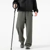 Nova Coleção de Outono Calças Casuais de Workwear Soltas para Homens e Mulheres Tendência Versátil Calças de Workwear de Perna Reta Calças de Perna Larga Soltas de Cintura Alta