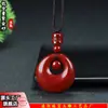 Colgante original de cinabrio, estilo corazón de cinabrio dorado púrpura, colgante con cierre de princesa, para hombres con Guanyin, para mujeres con Buda, amuleto de año de nacimiento