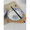 Tigela de porcelana azul e branca cerâmica doméstica porcelana azul e branca cerâmica ramen tigela de macarrão com sopa de carne macarrão pequeno de Chongqing tigela de ramen de Lanzhou