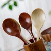 Cuchara de Arroz Seco de Madera Mango Largo Cuchara de Madera Celebridad de Internet Estilo Japonés Cuchara de Ramen de Madera Cabeza Grande Cuchara de Bibimbap Cuchara para Sopa