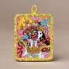 Pingente Thangka do Tibete Zakilam Quadrado Liga de Aço Titânio Dourado Várias Cores Padrões Dourados Podem Ser Escolhidos Direto da Fábrica