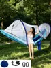 Rede de Dormir ao Ar Livre Anti-Mosquito Abertura Rápida com Mosquiteiro Acampamento Acampamento Portátil Abertura Rápida Balanço de Nylon Pátio Viagem Rede de Cama