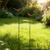 Venda Quente Transfronteiriça Ferro Fundido Enferrujado Dois Pássaros Plug-In Ornamentos de Jardim Decoração de Pátio Paisagismo de Ferro Inserções de Flores para Jardinagem