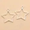 16 Estilos de Accesorios para Joyería DIY de Aleación Plateada Brillante, Colgantes de Corazón con Forma de Luna, Encantadores Marcos Huecos de Resina