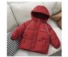 Abrigo Grueso de Otoño e Invierno para Niños Niños, Nuevo Abrigo Acolchado tipo Puffer Color Borgoña con Capucha Estilo Coreano Holgado con Forro de Felpa para Clima Frío