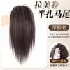 Postizo de Cola de Caballo con Pinza para Mujer, Cola de Caballo Rizada Recta Latinoamericana, Voluminizador de Corona Alta, Potenciador de Volumen de Cabello Esponjoso, Trenza de Cola de Caballo Fuente