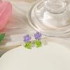Pendientes pequeños de flores con aguja plateada, estilo dulce Mori, frescos y a juego, con temperamento simple y bonito, para una chica pequeña y hermosa, estilo Chanel.