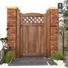 Puerta de Madera de Jardín Carbonizada Anticorrosión Valla de Madera Valla Valla de Patio Exterior Valla de Jardín Barandilla Puerta de Madera de Doble Apertura