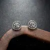 Brincos Cluster de Diamante Cheio de Novo Estilo Transfronteiriços para Homens, Modernos e Versáteis, Brincos de Flor de Íris em Forma de Cruz de Alto Padrão para Mulheres