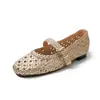 Zapatos Planos Mary Jane Tejidos Huecos para Mujer, Transpirables, Punta Redonda con Hebilla, Versátiles y Cómodos, Nuevo Modelo Mary Jane 2026