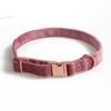 Jinjite nuevo collar de terciopelo para mascotas con moño, collar para perro, hebilla de metal completa en oro rosa, venta caliente transfronteriza