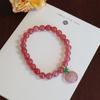 Pulsera Pixiu de cristal de fresa natural, nuevo estilo chino, pulsera con hebilla de seguridad nacional, pulsera de cristal con sentido avanzado, joyería