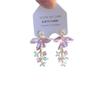 Brincos Pingente de Pétalas Rosa Doce Franceses Femininos Gentis e Elegantes Estilo Mori de Alto Valor Diários Versáteis Brincos Brincos