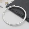 Plata de ley S999 trémolo con pulsera push-pull esmerilada pulsera sólida anillo manual círculo cerrado Red Social