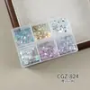 Mini Caja de Joyería para Uñas con Bolas de Acero Pequeñas Doradas y Plateadas Negras Cadenas de Empalme Grandes y Pequeñas Joyería para Uñas