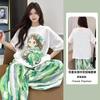 Pijama para Mulheres, Calça Curta de Verão, Desenho Animado Fofo de Caimento Solto Tamanho Grande Roupa de Casa, Conjuntos Casuais Doces Que Podem Ser Usados Fora